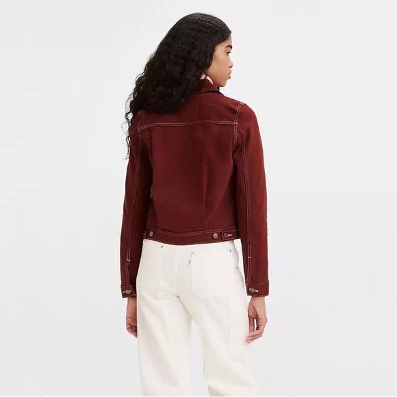 Levi’s Premium | UTILITY ORIGINAL TRUCKER JACKET | Red garment dye | Small - Picture 2 of 4